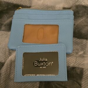 Buxton Light Blue Wallet with Gold Accents